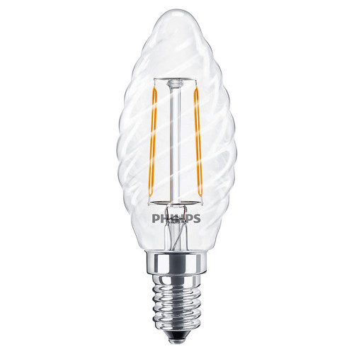 Philips Twisted LED Candle 2W (25W) SES Clear Very Warm White Philips Twisted LED Candle 2W (25W) SES Clear Very Warm White