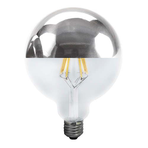 LED 6W Crown Silver 95mm Globe E27 Very Warm White Dimmable LED 6W Crown Silver 95mm Globe E27 Very Warm White Dimmable