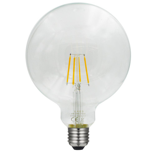 LED Filament Globe 125mm Clear ES 4W (40W) 240V 2200K Laes LED Filament Globe 125mm Clear ES 4W (40W) 240V 2200K Laes