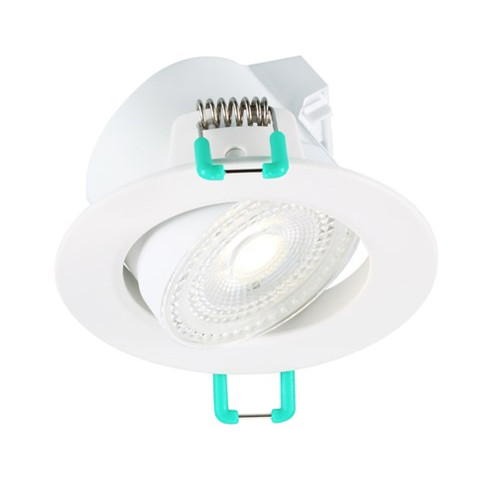 Integrated LED IP44 Tilting Downlight White 5W 420lm 3000K 38 Degrees Sylvania