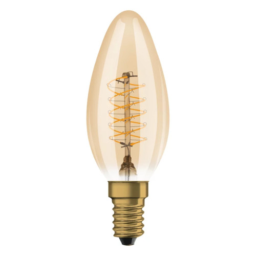 LED Vintage Filament Candle 3.4W (25W eq.) E14 2200K Gold Dimmable LED Vintage Filament Candle 3.4W (25W eq.) E14 2200K Gold Dimmable