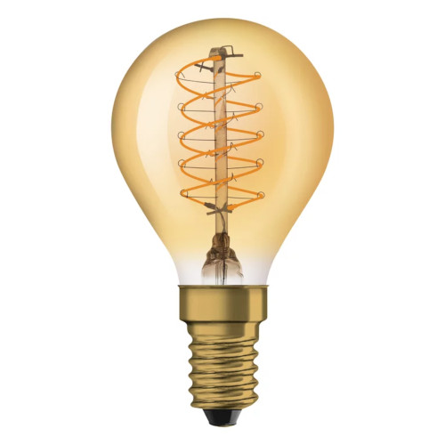 LED Vintage Filament Golfball 45mm 3.4W (25W eq.) E14 Gold 2200K Dimmable LED Vintage Filament Golfball 45mm 3.4W (25W eq.) E14 Gold 2200K Dimmable