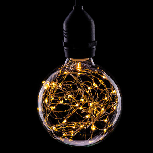 Prolite LED Filament 95mm Globe 1.7W 240V ES Cap 3100K Twinkle Star Effect Prolite LED Filament 95mm Globe 1.7W 240V ES Cap 3100K Twinkle Star Effect