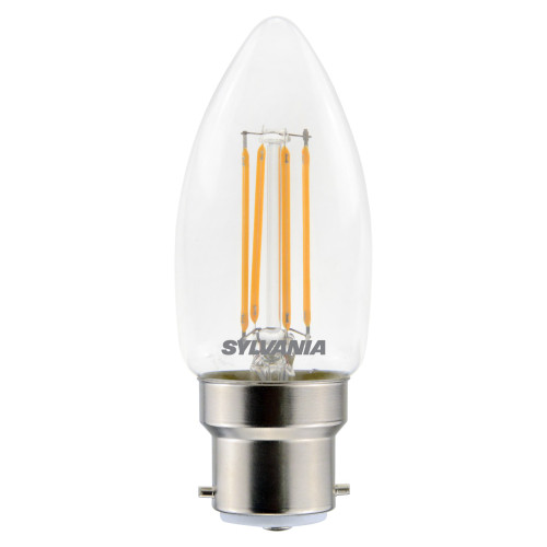 Toledo LED Candle 4.5W (40W eqv.) BC 2700K Clear Sylvania Toledo LED Candle 4.5W (40W eqv.) BC 2700K Clear Sylvania