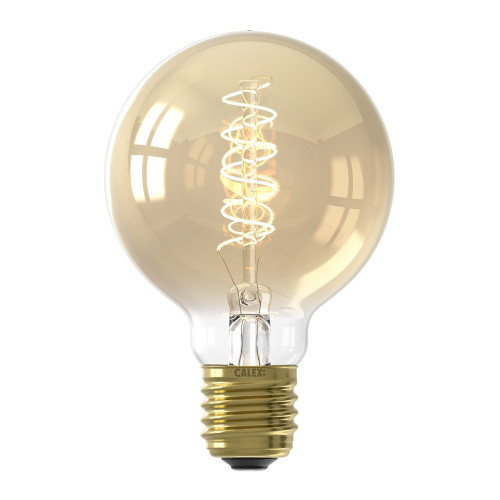 Calex LED Filament 80mm Globe 3.8W (25W eqv.) ES Gold 2100K Dimmable Calex LED Filament 80mm Globe 3.8W (25W eqv.) ES Gold 2100K Dimmable