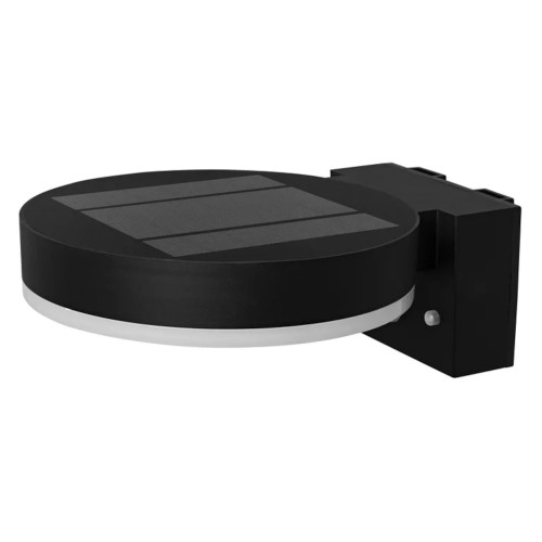 LED Black Circle Wall Solar Powered Light with Sensor 6W 3000K IP44 LED Black Circle Wall Solar Powered Light with Sensor 6W 3000K IP44