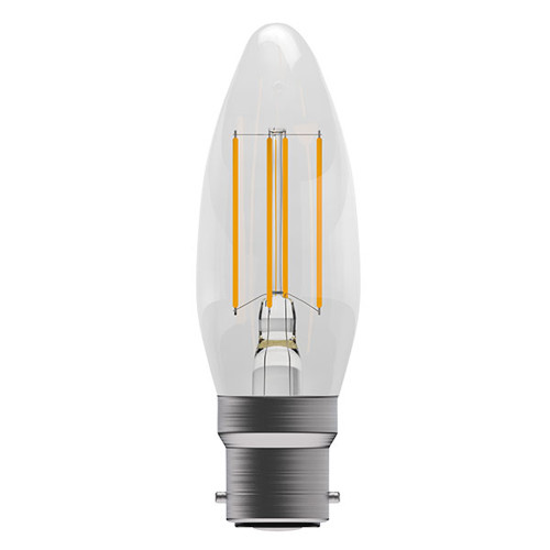 LED Filament Candle 3.3W (40W eqv.) BC Clear 4000K BEL LED Filament Candle 3.3W (40W eqv.) BC Clear 4000K BEL