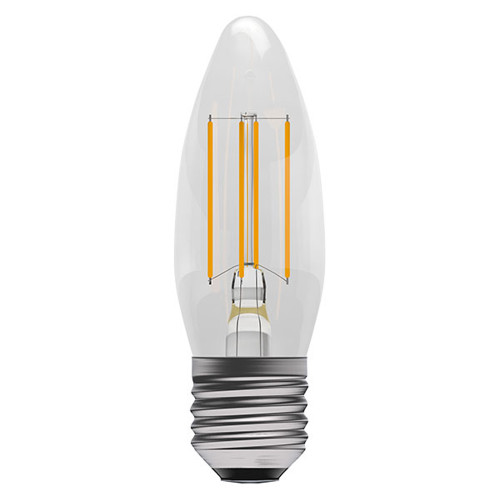 LED Filament Candle 3.3W (40W eqv.) ES Clear 2700K Dimmable LED Filament Candle 3.3W (40W eqv.) ES Clear 2700K Dimmable