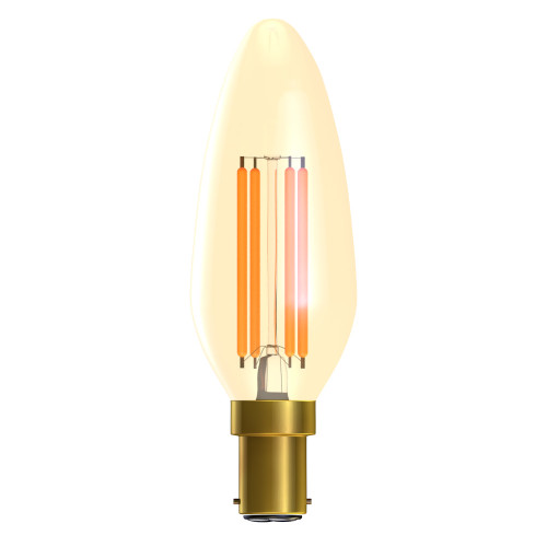 LED Vintage Candle 3.3W (35W eqv.) SBC Gold 2200K BEL LED Vintage Candle 3.3W (35W eqv.) SBC Gold 2200K BEL
