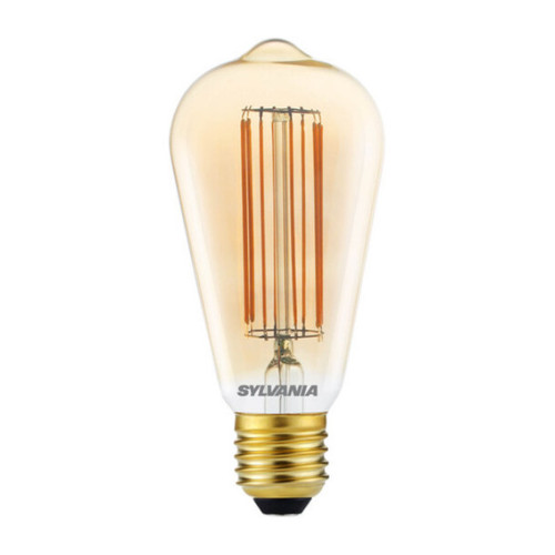LED Vintage ST64 Lamp 7W (50W eqv.) E27 2000K Gold Dimmable LED Vintage ST64 Lamp 7W (50W eqv.) E27 2000K Gold Dimmable
