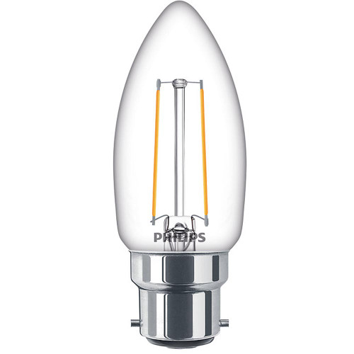 Philips LED Candle 2W (25W eqv.) BC Clear Very Warm White Philips LED Candle 2W (25W eqv.) BC Clear Very Warm White