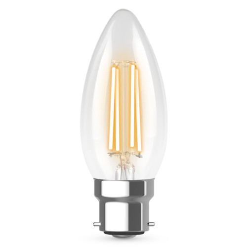 LED 35mm Candle 4.2W (40W eqv.) BC 4000K 220-240V Clear Dimmable Kosnic LED 35mm Candle 4.2W (40W eqv.) BC 4000K 220-240V Clear Dimmable Kosnic