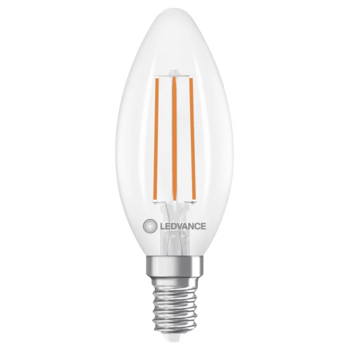 Ultra Efficient LED Candle 3.8W (60W eq.) 2700K E14 Clear Ledvance Ultra Efficient LED Candle 3.8W (60W eq.) 2700K E14 Clear Ledvance