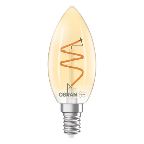 Vintage 1906 LED Filament Candle 3.5W (28W eq.) E14 2200K Gold CRi90 Dim Vintage 1906 LED Filament Candle 3.5W (28W eq.) E14 2200K Gold CRi90 Dim