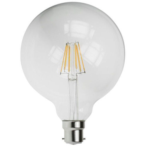 Prolite LED Filament 125mm Globe Clear 2200K B22d 6W 240V Dimmable Prolite LED Filament 125mm Globe Clear 2200K B22d 6W 240V Dimmable