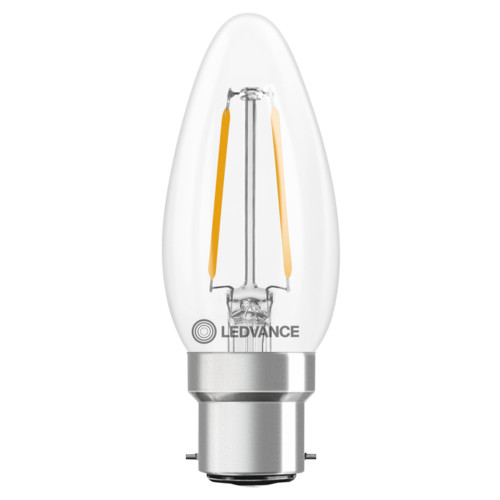 LED Filament Candle 1.8W (25W eq.) B22d 2700K Clear Ledvance LED Filament Candle 1.8W (25W eq.) B22d 2700K Clear Ledvance