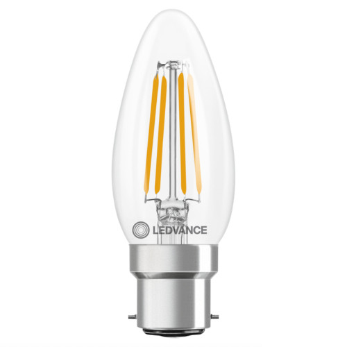 LED Filament Candle 3.4W (40W eq.) B22d 2700K Clear Ledvance LED Filament Candle 3.4W (40W eq.) B22d 2700K Clear Ledvance