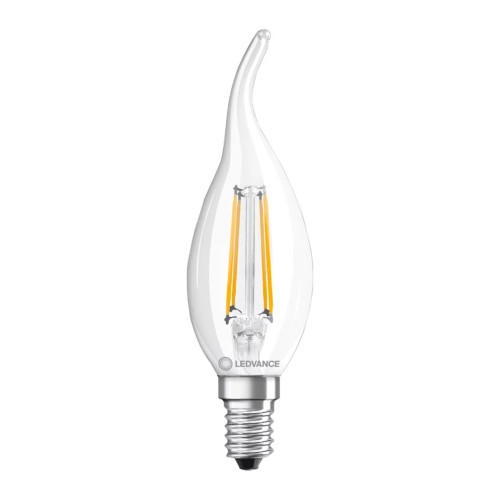 LED Bent Tipped Filament Candle 3.4W (40W eq.) E14 2700K Clear Ledvance LED Bent Tipped Filament Candle 3.4W (40W eq.) E14 2700K Clear Ledvance