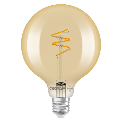 LED Spiral Filament Globe 95mm 4.9W 470lm E27 2200K Gold CRi90 Dimmable LED Spiral Filament Globe 95mm 4.9W 470lm E27 2200K Gold CRi90 Dimmable