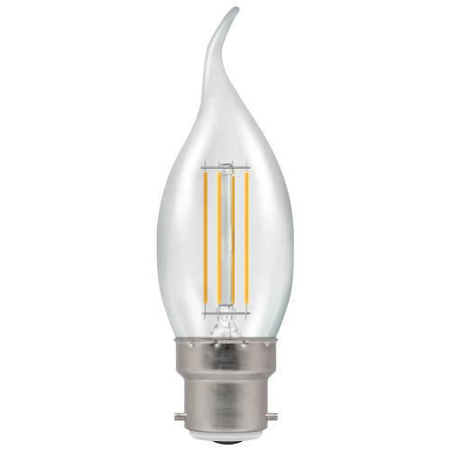 LED Filament Bent Tip Candle 4.2W (40W eq.) 2700K BC Clear Crompton LED Filament Bent Tip Candle 4.2W (40W eq.) 2700K BC Clear Crompton