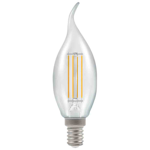 LED Filament Bent Tip Candle 4.2W (40W eq.) 2700K SES Clear Crompton