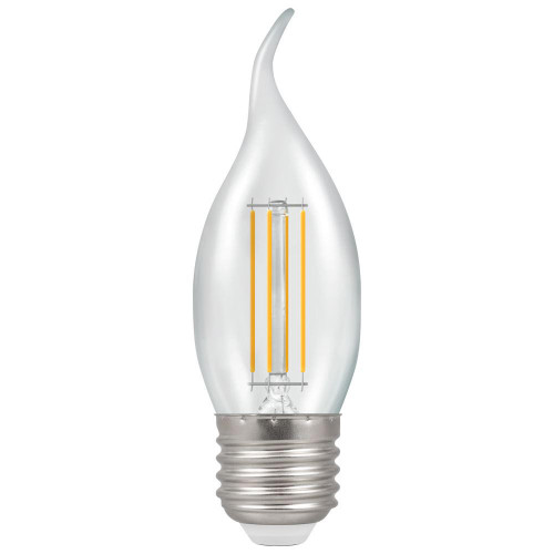 LED Filament Bent Tip Candle 4.2W (40W eq.) 2700K ES Clear Crompton LED Filament Bent Tip Candle 4.2W (40W eq.) 2700K ES Clear Crompton