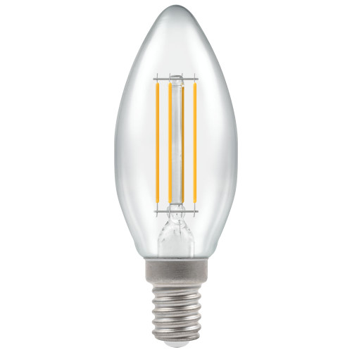 LED Filament Candle 5.9W (60W eq.) SES 2700K Clear Dimmable Crompton LED Filament Candle 5.9W (60W eq.) SES 2700K Clear Dimmable Crompton