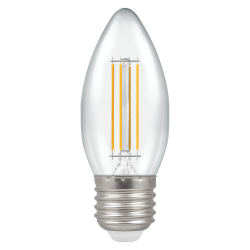 LED Filament Candle 6.5W (60W eq.) ES 2700K Clear Dimmable Crompton
