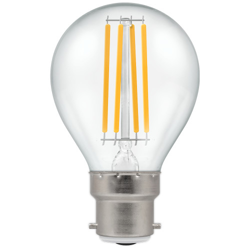 LED 45mm Filament Round 6.5W (60W eq.) B22d Clear 4000K Crompton LED 45mm Filament Round 6.5W (60W eq.) B22d Clear 4000K Crompton