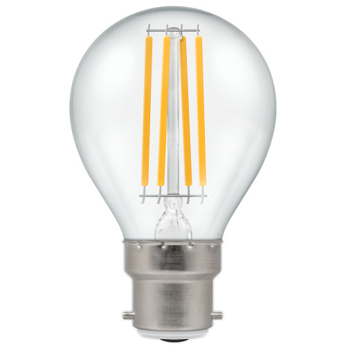 LED 45mm Round 4.2W (40W eq.) B22d Clear 2700K Dimmable Crompton LED 45mm Round 4.2W (40W eq.) B22d Clear 2700K Dimmable Crompton