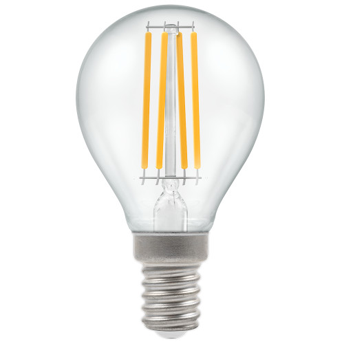 LED 45mm Round 5.9W (60W eq.) E14 Clear 4000K Dimmable Crompton LED 45mm Round 5.9W (60W eq.) E14 Clear 4000K Dimmable Crompton