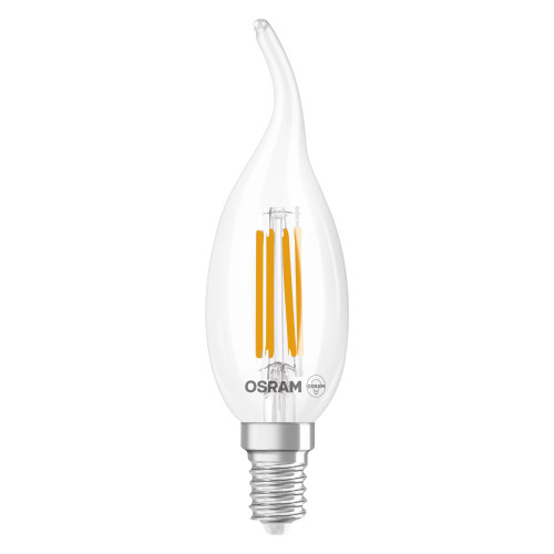 LED Bent Tipped Filament Candle 3.4W (40W eq.) E14 2700K Clear Dimmable LED Bent Tipped Filament Candle 3.4W (40W eq.) E14 2700K Clear Dimmable