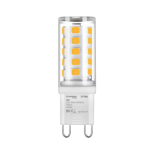Crompton LED G9 Capsule 3W 300lm 240V Very Warm White Clear Crompton LED G9 Capsule 3W 300lm 240V Very Warm White Clear