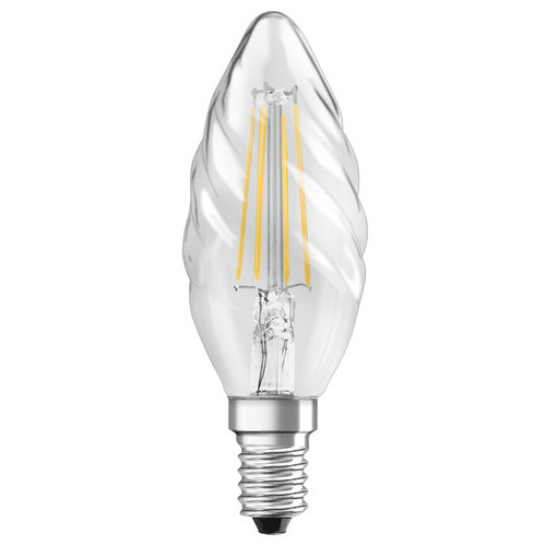 LED Twisted Candle 3.4W (40W eq.) E14 4000K RA90 Clear Dimmable LED Twisted Candle 3.4W (40W eq.) E14 4000K RA90 Clear Dimmable