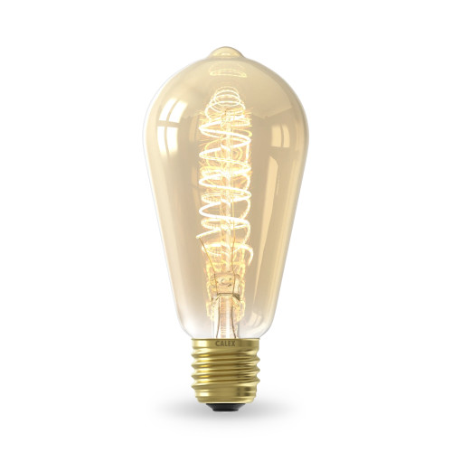LED Spiral Filament Lamp 3.8W E27 ST64 Gold 2100K Dimmable