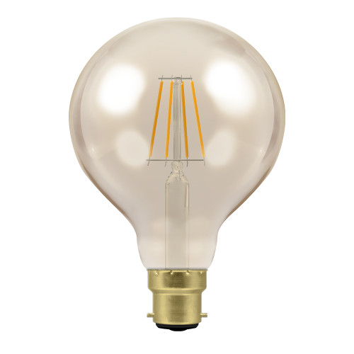 Crompton 4.5W LED Filament G95 Antique Bronze Globe 2200K B22d Dimmable