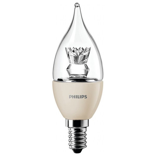 Philips LED Candle Bent Tip 4W SES Clear Very Warm White Dimmable