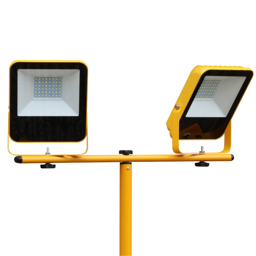 LED 110V Twin 2x30W Site Flood Light and Tripod Kit 6000K LED 110V Twin 2x30W Site Flood Light and Tripod Kit 6000K