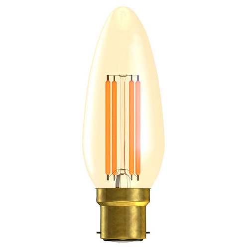 LED Vintage Candle 4W Gold B22d Dimmable Bel