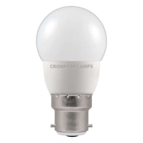 Crompton LED 45mm Round Thermal Plastic 5.5W B22d Cool White Opal Crompton LED 45mm Round Thermal Plastic 5.5W B22d Cool White Opal