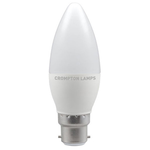 Crompton LED Candle Thermal Plastic 5W B22d Cool White Opal Dimmable Crompton LED Candle Thermal Plastic 5W B22d Cool White Opal Dimmable