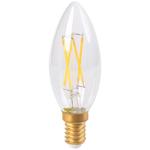 Girard Sudron LED Filament Smooth Flame Candle 4W E14 Clear Very Warm White Dimmable Girard Sudron LED Filament Smooth Flame Candle 4W E14 Clear Very Warm White Dimmable