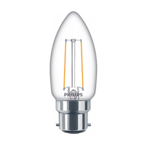 Philips Classic LED Candle 2W BC Clear Very Warm White Philips Classic LED Candle 2W BC Clear Very Warm White