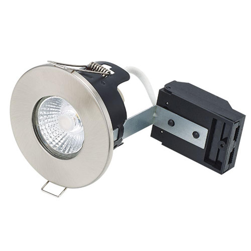 Fixed Fire Rated MV/LV Downlight Satin Nickel Fixed Fire Rated MV/LV Downlight Satin Nickel