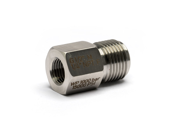Pressure fitting G1/2" B male to 1/4" NPT female