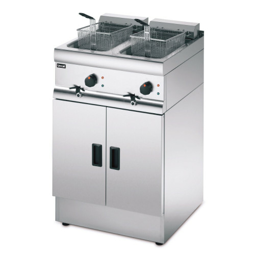 Lincat Silverlink 600 Electric Free-standing Twin Tank Fryer - 2 Baskets - W 600 mm - 2 x 6.0 kW