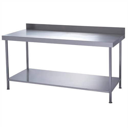 Parry Fully Welded Stainless Steel Wall Table with Undershelf 1200x600mm