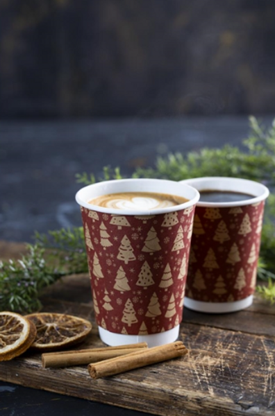 Recyclable Christmas Disposable Hot Cups