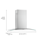 36" Curved Glass Wall Mount Range Hood WVW51UC6LS