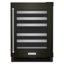 Kitchenaid® 24" Undercounter Wine Cellar with Glass Door and Metal-Front Racks KUWR314KBS